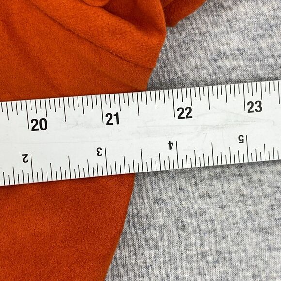 Cato Blouse Womens Large Orange Faux Suede V Neck Button Up Long Sleeve Fitted - Picture 7 of 10